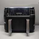 Ninja DZ550 Foodi 10 Quart 6-in-1 DualZone Smart XL Air Fryer with 2 Independent Baskets, Thermometer for Perfect Doneness, Match Cook & Smart Finish to Roast, Dehydrate & More, Grey