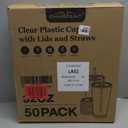 Charmount 32 oz 50 Sets Clear Plastic Cups with Lids and Straws, Sturdy & Food Safe Disposable To Go Cups for Cold Drinks, Iced Coffee, Milkshakes, Smoothies