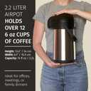 Thermal Coffee Carafe 74Oz, Keeps Drinks Hot for 12Hrs & Cold for 36Hrs, Insulated Stainless Steel Coffee Carafe for Hot Drinks, Easy One-Handed Dispensing for Office, Home, Party, Durable Tea Flask