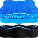 Gel Seat Cushion for Office Chair 3.54in Thick Ergonomic Gel Chair Cushion Seat Pad for Long Sitting Relieve Sciatica Back,Pressure Sore Ulcer Pain,Seat Cushion for Wheelchair Office Chairs Car Seats (X-Large, Blue)