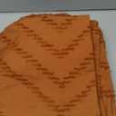 Siiluminisoy Extra Long Shower Curtains Burnt Orange 72 x 96 Inches Tufted Chevron Fabric for Bathroom Vintage Shabby Chic Waterproof Cloth Shower Curtain