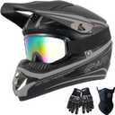 Youth Kids Dirt Bike Helmet Motocross ATV Dirtbike BMX MX Go-Kart 4-Wheeler Quad Offroad Motorcycle Helmet Goggles Gloves Mask DOT Certified, M