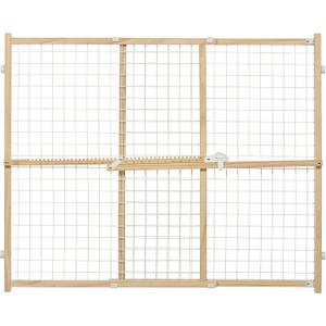 MidWest Homes for Pets Wire Mesh Pet Safety Gate, Dog Gate Expands From 29 - 50 Inches Wide, 32 Inches Tall, Wood, Powder Coated Wire