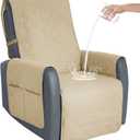 Recliner Chair Cover Sofa Slipcover Non-Slip Chair Couch Cover Machine Washable Furniture Protector with Straps for Dogs(Beige, 23inch Recliner)