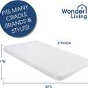 Baby Bassinet Mattress Topper Compatible with Mika Micky/Baby Delight/Pamo Babe/ANGELBLISS Bassinet, Breathable, Premium Foam, Rectangle Shaped, 20" x 33" x 2''