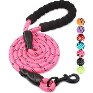 BAAPET Dog Leash with Comfortable Padded Handle and Highly Reflective Threads for Small Medium and Large Dogs (5FT-1/2'', Pink)