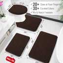 OLANLY Toilet Rugs U-Shaped 20x20, Extra Soft Absorbent Chenille Contour Bathroom Rugs for Toilet, Dry Quickly, Machine Washable, Non-Slip Bath Mat, Brown