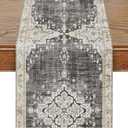 Snycler Table Runner Boho Table Runners Vintage Elegant Farmhouse Table Center Linen Decor for Home Dining Party Entrance (13x72 Inch) Black