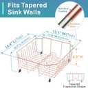 Small in Sink Dish Drying Rack - Stainless Steel for RV Kitchen | Compact Design, Rust-Resistant, Angled Corners Fit Square & Round Sinks, Removable Utensil Holder, Cup Hooks, 13.1"W x 14.4"L