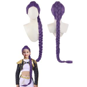 Purple Pop Singers Cosplay Wig Girl Anime Costume Accessories Women Halloween Outfit