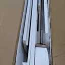 Cambridge Sofia 53-in. Freestanding Fireplace Mantel in White with White Marble Inlay and Log Display, Electric Heater Insert with Color Changing Flames for Living Room, Bedroom