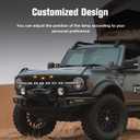 3-PCS LED Grill Lights for Ford Bronco 2021 2022 2023 2024 2/4-Door OEM Grille Lamps Kit Bronco Accessories Fit Badlands Wildtrak & Everglades (Smoked Black)