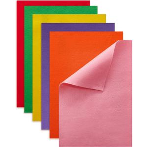 HaoFeiJH Felt Sheets - 6PCS Soft Felt Squares (8x12 A4), 1.5mm Thick, Ideal for Sewing, Patchwork, Decoration, Embroidering, DIY Craft (Multi Colorde-6)
