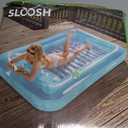 SLOOSH Inflatable Tanning Pool Lounger Float, 85" x 57" Extra Large Pool Floats Adult with Pillow, 4 in 1 Suntan Tub Raft Floatie,Sunbathing Bed Lounge for Water Blow Up Ball Pit Party Gifts, XL-Blue
