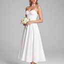 KUTUMAI Women Floral Midi Dress Corset Sundresses 2026 Summer (White, XL)