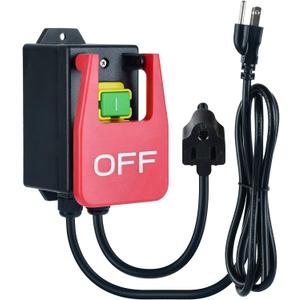110V Single Phase On/Off Switch, Ortis Router Table Switch with Large Stop Sign Paddle Easy Contact for Quick Power Off for Table Saws and Other Electrical Equipment (1.5, 5.5FT (1 Plug))