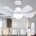 Socket Fan Light with Remote, Socket Breeze Light 3000K-6500K 3 Colors Dimmable, 5 Blades with Socket Extender, 2000 Lumens Light Bulb Fan for Bedroom, Garage, Kitchen, Living Room