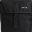 PackIt Freezable Lunch Bag, Black, Built with EcoFreeze Technology, Foldable, Reusable, Zip and Fold Closure with Buckle Handle, Perfect for School and Office Lunches