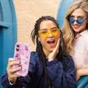 2 x Compatible for iPhone 16 Case, Pretty Butterfly Print Three-Dimensional Wave Clear Case for Girls Women, Soft Full Package Anti-Fall Cover for iPhone 16, Shadow Dance Black