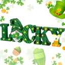 Menkxi St Patricks Day LED Wooden Sign St. Patrick's Day Table Decorations Wooden Lucky Decor Saint Patty's Tiered Tray Decor Light up Irish Table Centerpiece for Home Party Desk Office Room