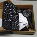 Veken 11.8 Inch Rain Shower Head with Handheld- High Pressure Dual Shower Heads with 5 Modes Handheld Spray Combo- Wide Rainfall Showerhead with Hose, Bathroom Accessories, Matte Black