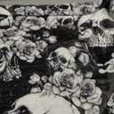 Ultra-Soft Microfiber Throw Blanket 330 GSM Fuzzy Fleece Blanket for Adults Kids Gift Couch, Sofa, Bed Skull Floral 50"X40"