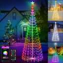 Smart Christmas Tree Cone Lights 8FT 340 LEDs, 16 Million Colors with Patterns & Text Display, App & Remote Control, Music Sync & Timer, Waterproof for Indoor Outdoor Christmas Decor (8FT)