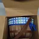 JOYIN Easter Woven Basket with Lining, Brown Wooden Easter Egg Hunt Basket with Handle for Picnic,Goodie Storage, Gift Packing, Party Favors Supplies Decorations, Filling with Candy(12.4" x 9.1")