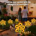 Solar Sunflower Lights Outdoor Flower Garden Stake Lights,4 Pack 24 Sunflower Waterproof Lights for Outside Party Gardening Gifts Mother's Day for Patio Yard Pathway Party Housewarming Gift