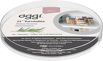 OGGI Lazy Susan Organizer 11"- For Kitchen, Pantry, Cabinet Organizing and Storage. Ideal as a Rotating Spice Rack and Pantry Can Organizer