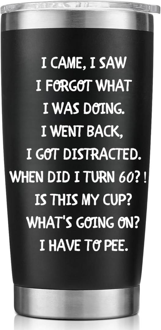 60th Birthday Gifts For Men Women-20 OZ Stainless Steel Tumbler-60th Birthday Decorations for Him Her