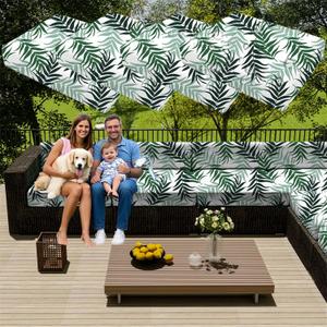 4PCS Patio Cushion Seat Covers Waterproof, Heavy-Duty Oxford Fabric, Sofa Slipcovers with Zipper, Washable & Non-Slip Replacement for Outdoor Furniture (25.6 * 25.6in,Leaf A)