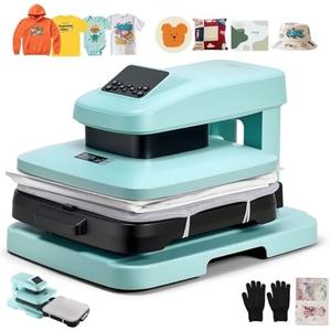 Amazon.com: VEVOR Auto Heat Press Machine, 15 x 15 inch, T-Shirt Press Machine with Auto Release and Adjustable Pressure, Digital Display, Rapid Heating, for Sublimation, Vinyl, Heat Transfer Projects, Green : Arts, Crafts & Sewing