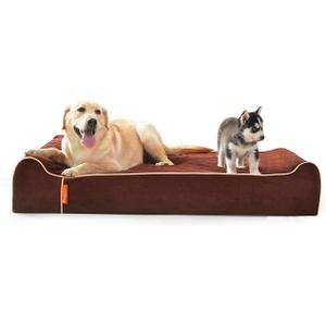 Laifug Orthopedic Memory Foam Extra Large Dog Bed Pillow(50"x36"x10", Chocolate) Durable Water Proof Liner & Removable Washable Cover & Smart Design
