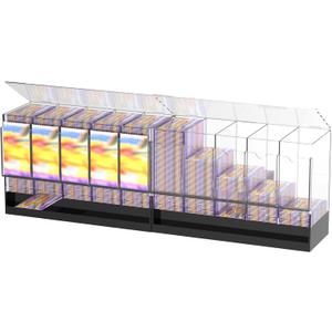 10-Slot Acrylic Booster Pack Dispenser, Card Organizer with Black Base, Fits 360+ Booster Packs, 4mm Thick Display Holders for Sports, Trading Collector Cards, Total Size 29.9" L x 5.7" W x 9.7" H