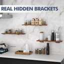 Starunder 8 Pack Floating Shelf Brackets, 10 Inch Heavy Duty Industrial Shelf Bracket, Black Metal L Brackets for Shelves Support DIY(1/5 Inch Thicked)