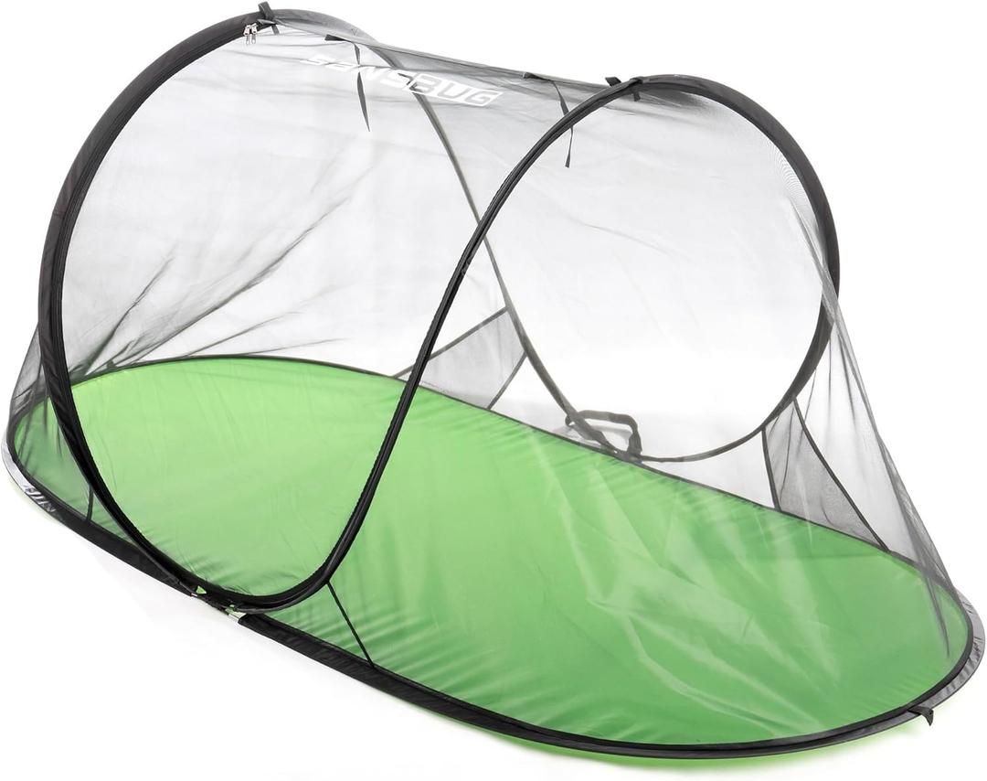 SANSBUG Bug Tent for One Person (Instant Pop up, Strong No-See-um Mesh, Poly Floor)