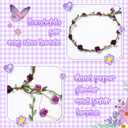 Chunful Butterfly Theme Mom to Be Sash Baby Shower Dad to Be Pin and Flower Crown Headband for Gender Reveals Party Baby Shower Party Favors Decorations for Girls Pregnancy Photo Props GiftsPurple