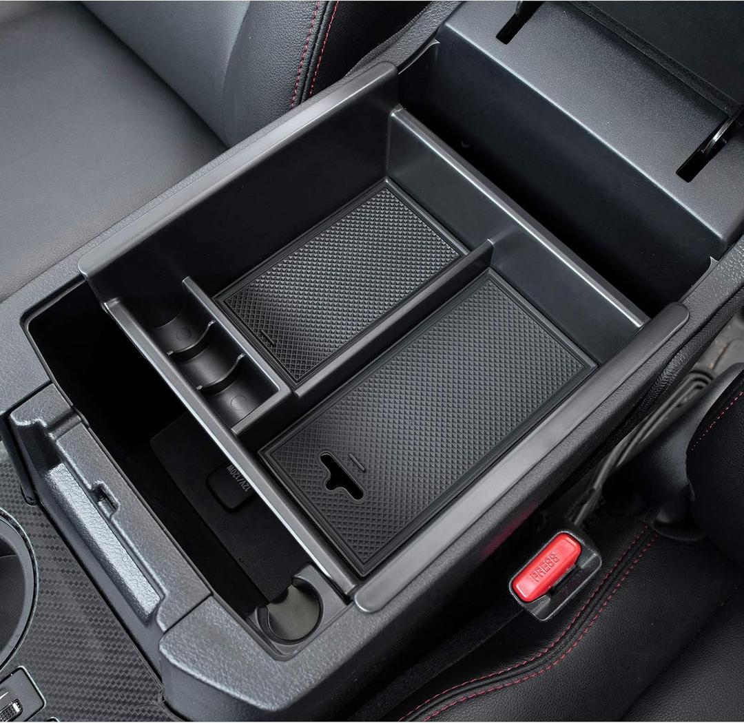 JDMCAR Center Console Organizer Compatible with Toyota 4Runner Accessories 2010-2024 and Kia Telluride (2020-2024), Insert ABS Black Materials Tray, Armrest Box Secondary Storage