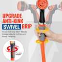 YAMATIC Heavy Duty Short Garden Hose 5/8 in x 10 ft with Swivel Fitting, Super Flexible Leader hose,All-weather, Lightweight, Burst 600 PSI