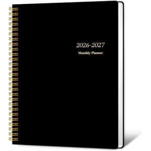 KMQOY Monthly Planner 2026-2027, 2026 Calendar 24 Months Planner, Jan 2026 - Dec 2027, 7.5"x10", Personal Calendar with Monthly Goals, To-Do List, Habit Tracker, 2 years for School Office Home Planning(Black)