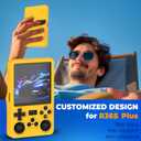 Case for R36S Plus, Silicone Cover Shell Anti-Slip, Shock Proof, Soft Protective Case for R36S Plus Handheld Game Console Accessories with Lanyard - Yellow