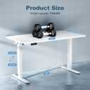 DUMOS 40 Inch Electric Standing Desk Height Adjustable, Sit to Stand Up Computer Workstations Work PC Table Home Office Study Writing Gaming Desks with Memory Presets for Walking Pad, Bedroom, White