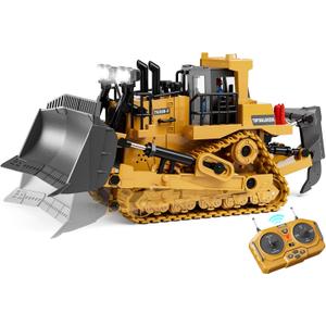 Remote Control Bulldozer Toys for Boys, Remote Control Bulldozer with Metal Dozer Blade, Toys for Boys 3-5 4-7 8-12 Year Old Kids Christmas Birthday Gift