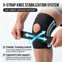 Meniscus Knee Brace for Women & Men, Knee Support with Side Stabilizers, Meniscus Tear Pain Relief for ACL & Arthritis, Adjustable Patella Stability Strap with V-Straps Design,Large