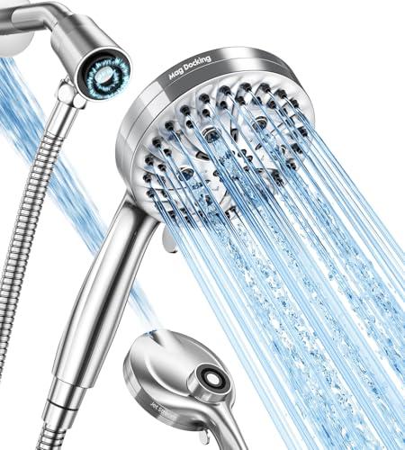 Shower head with handheld - 10 Spray - Filtered Shower Head - Strong Magnetic Holder & Adjustable Bracket-LeakProof Hose & Power Jet Cleaning - Showerhead with filters - Chlorine Removal - Chrome
