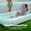 SLOOSH Inflatable Tanning Pool Lounger Float, 85" x 57" Extra Large Pool Floats Adult with Pillow, 4 in 1 Suntan Tub Raft Floatie,Sunbathing Bed Lounge for Water Blow Up Ball Pit Party Gifts, XL-Cyan