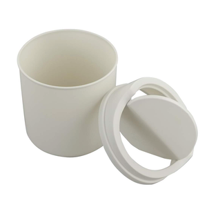 Tiny Trash Can with Swing Lid, Plastic Desktop Mini Waste Can, White