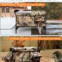 Indestructible Heated Cat House for Outside Winter, 100% Waterproof, Safe Escape Door, Insulated Outdoor Cat Shelter with Heater for Feral Barn Cat Kitty (Desert Camouflage, 13"x17"x18")