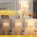 Seealle Bedroom Table Lamps Set of 2 - Touch Bedside Lamps with USB C+A, 3 Way Dimmable Gold Lamp for Nightstand, Modern Night Stands Lamps for Living Room End Tables Desk Bed Side Study Room(16.4n)